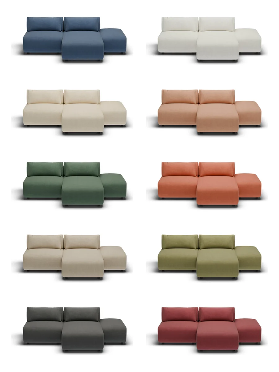 The Amada Chaise Lounger Two Seater in its ten colourways