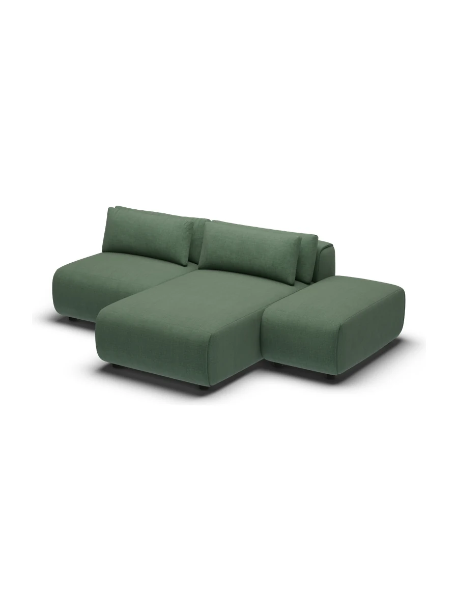 The same Amada sofa rendered in Forest, studio lit