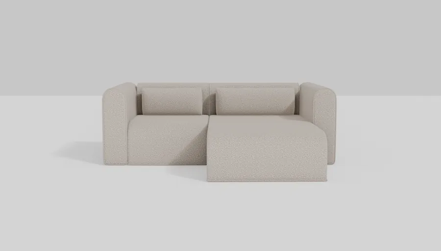 Bungalow sofa, 360° CGI render in Limestone