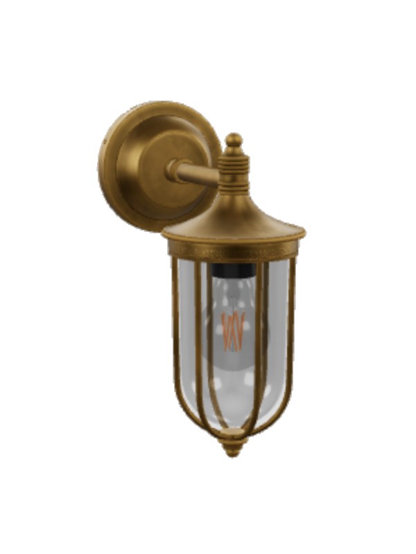 Noosa outdoor wall light, antique brass, the 3D model