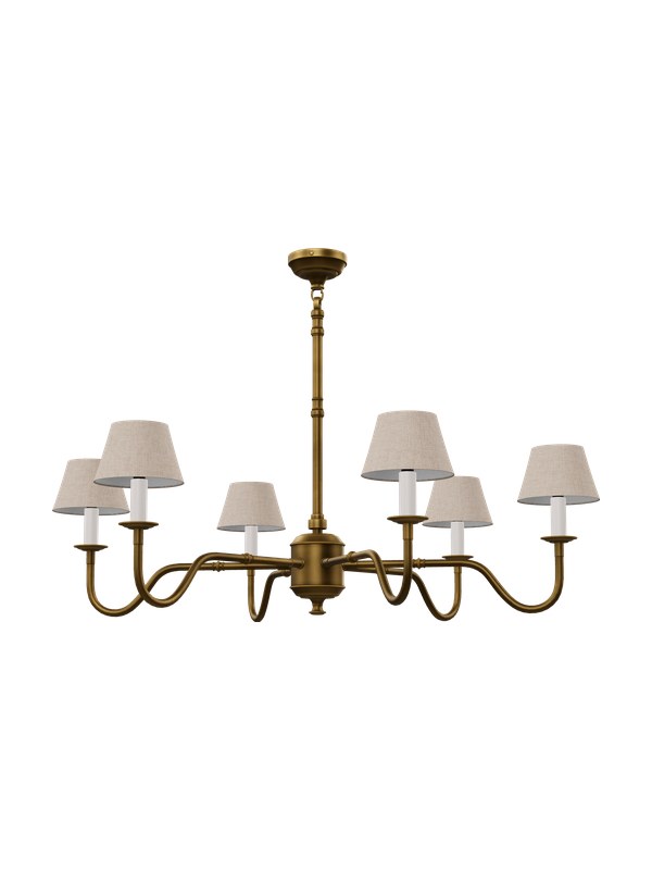 Prescot chandelier, antique brass, the 3D model