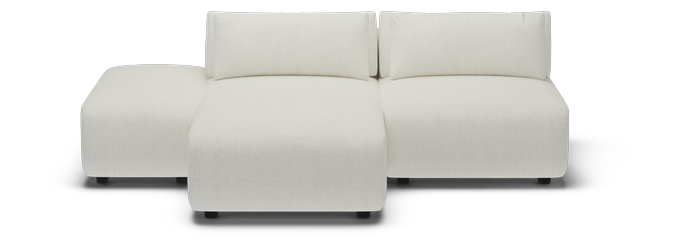 The Amada chaise lounger two seater RHD in white, the shape on its own