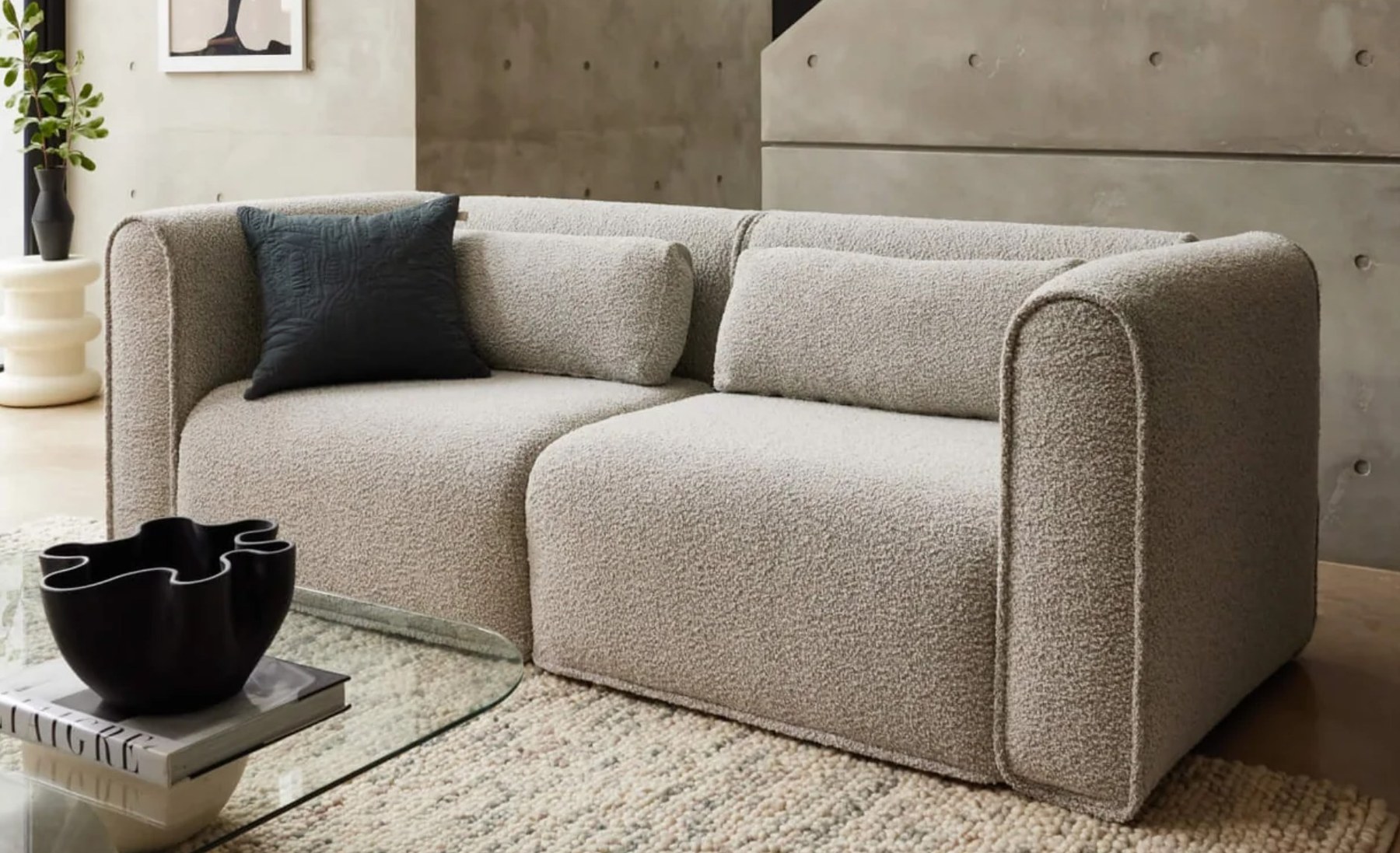 The Bungalow 2-seater in Limestone, the product photo supplied by the brand