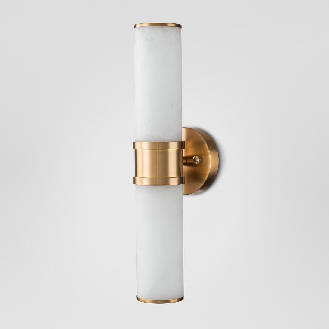 Herman Double Wall Light in alabaster and brass, the product photo supplied by the brand
