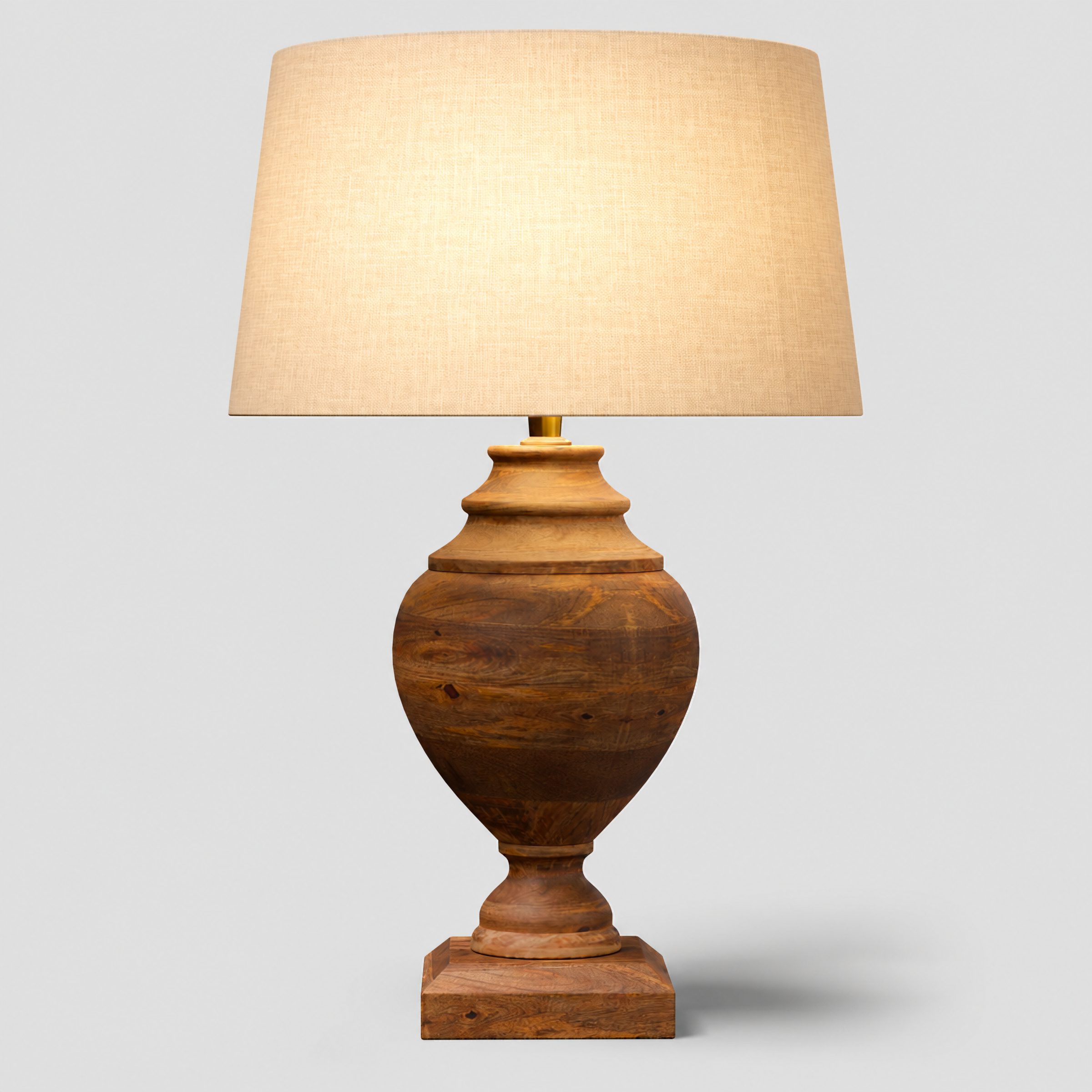 CGI pack shot, Amphora table lamp, lit