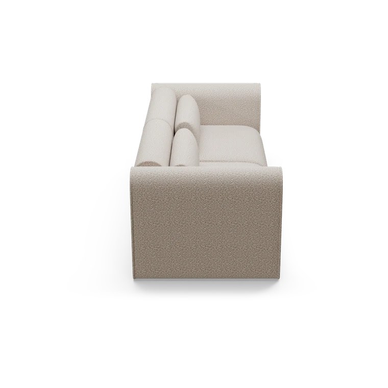 CGI pack shot of the same Limestone 2-seater, side view