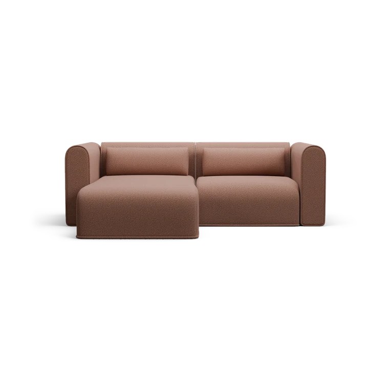 CGI pack shot of the same Sunset Rust longchair, front view