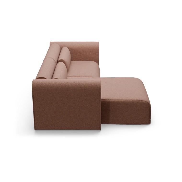 CGI pack shot of the same Sunset Rust longchair, side view