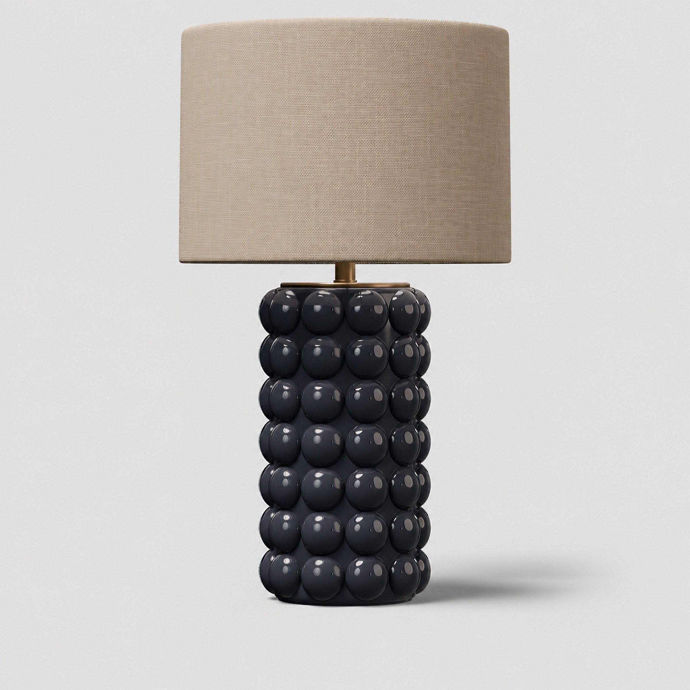 CGI pack shot, Condotti table lamp with a blue glazed base, front view