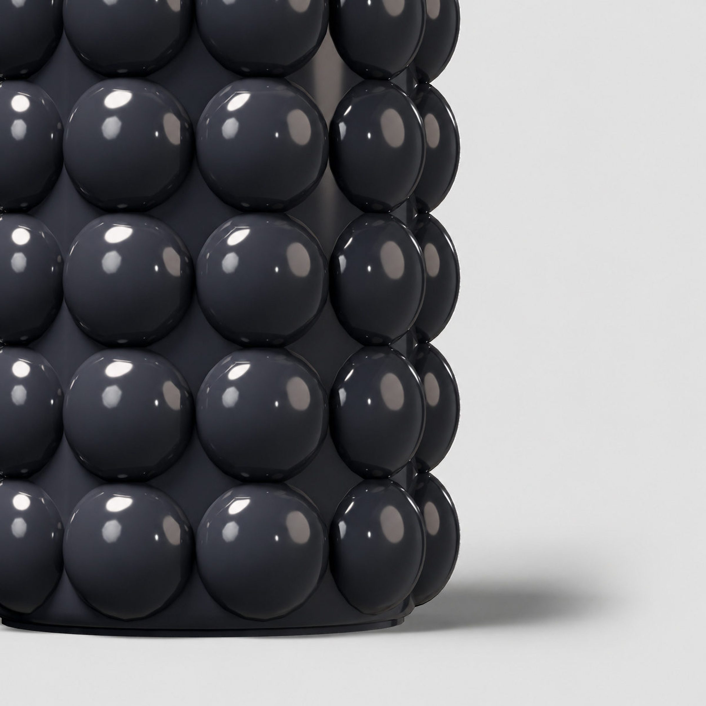 CGI pack shot, Condotti table lamp, close detail of the glazed base