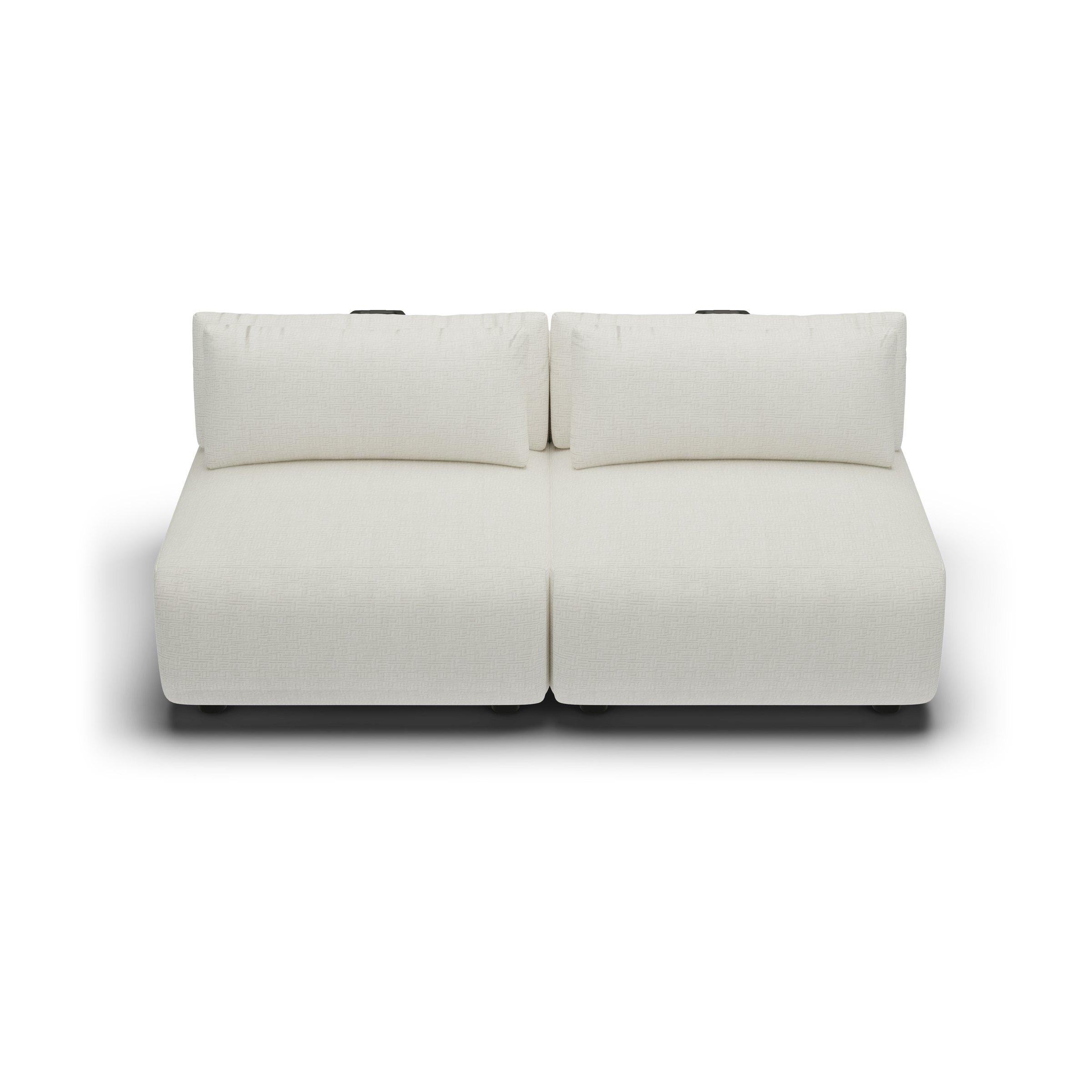 CGI pack shot, two seater, 2 seats in ivory, front view