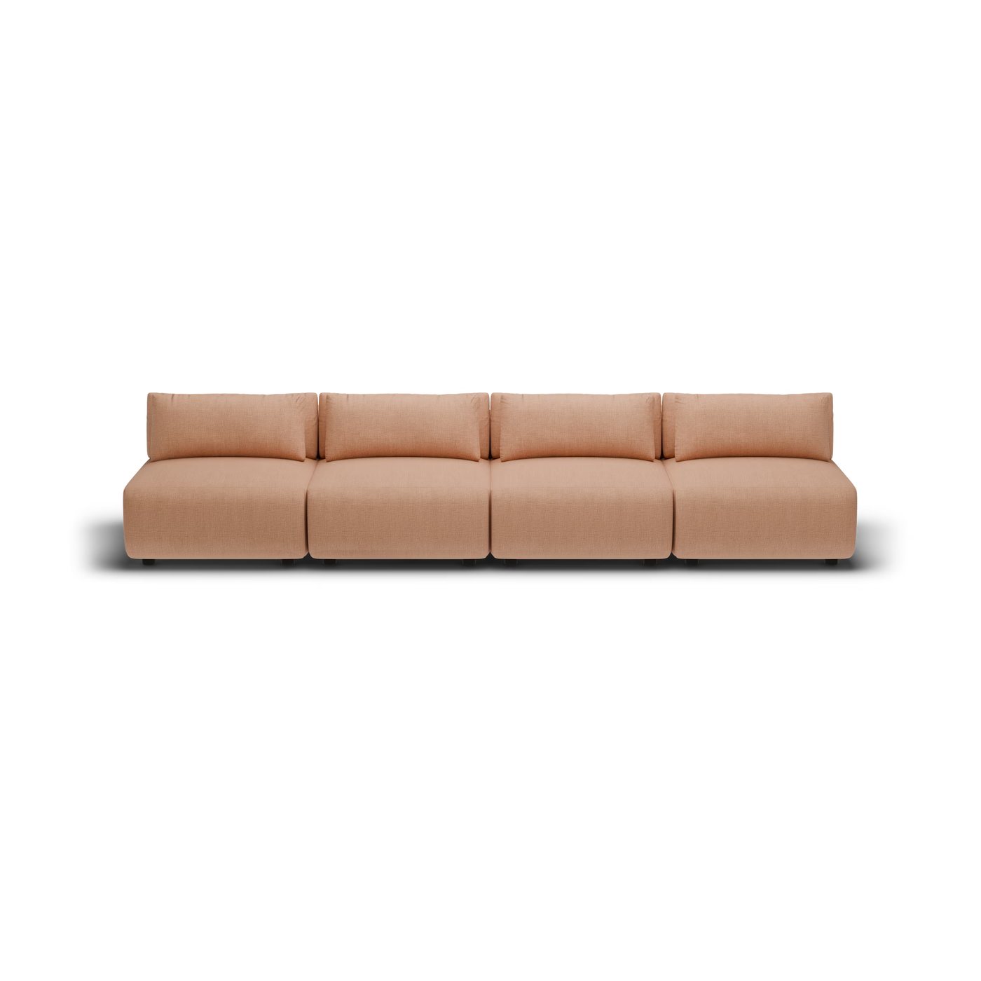CGI pack shot, four seater, 4 seats in clay, front view