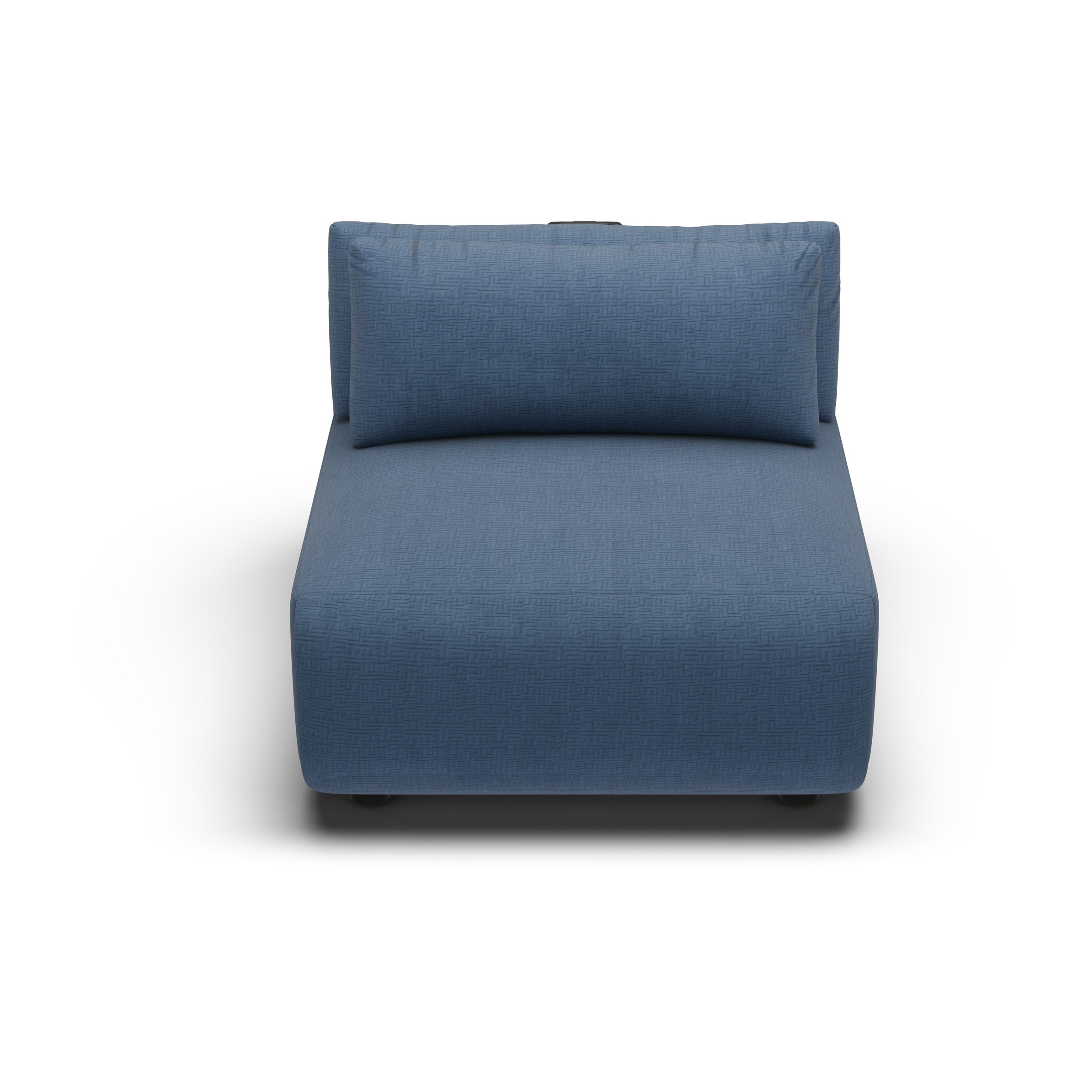 CGI pack shot of the same navy single seat, front view