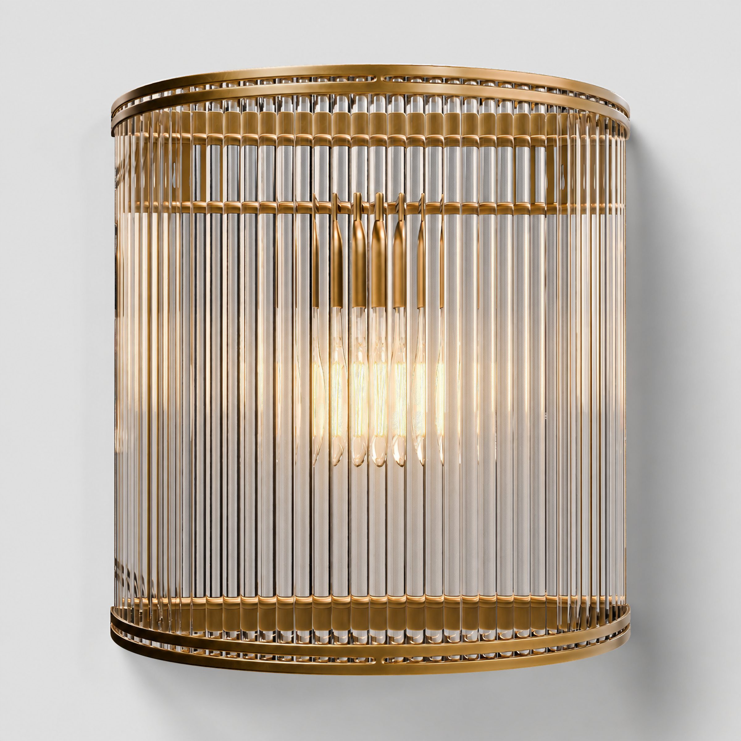 CGI pack shot, Verre half round wall light, lit