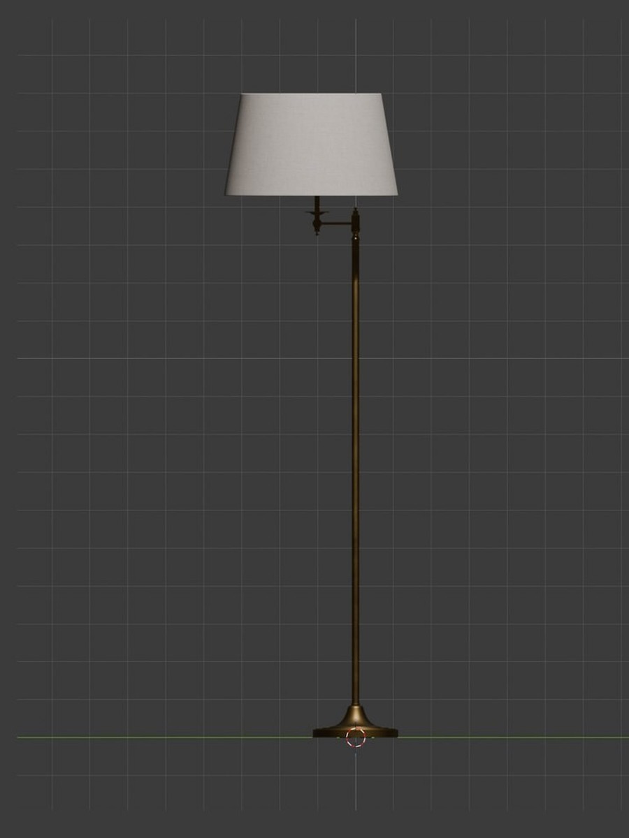The same lamp with its brass and linen, matched to the photo