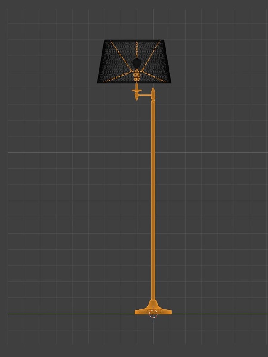 The same lamp as a wireframe mesh, while it is modelled