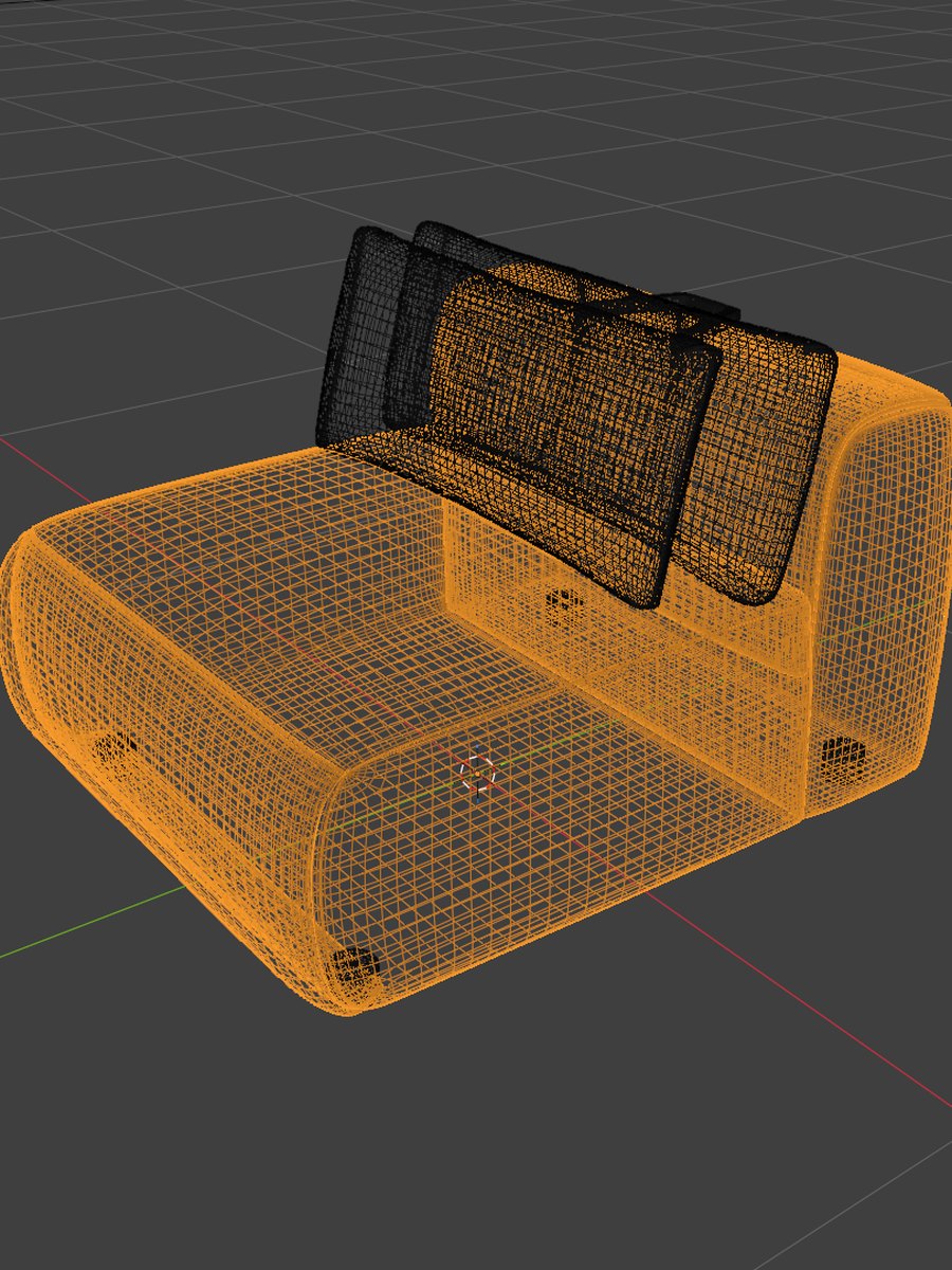 The module as a wireframe mesh while it is being modelled